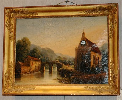 Lot 3480A - Decorative Landscape Painting Inset with a Clock
