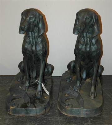 Lot 3510A - Pair of Cast Iron Dog-Form Garden Statuary...