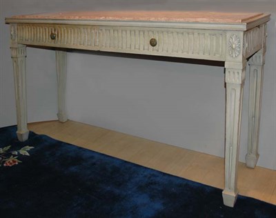 Lot 3531A - Louis XVI Style Marble Top Painted Console...