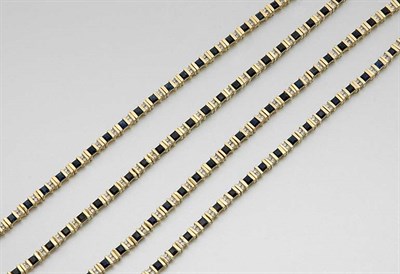 Lot 903 - Four Gold, Sapphire and Diamond Bracelets
