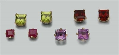 Lot 436 - Group of Colored Stone Earrings