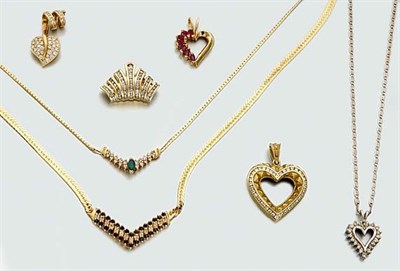 Lot 445 - Group of Gold and Diamond Jewelry