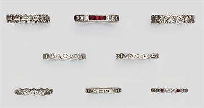 Lot 19 - Eight Diamond Band Rings