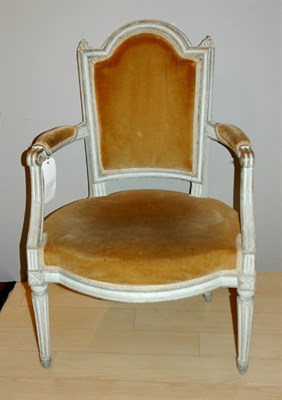 Lot 1456 - Louis XVI White Painted Fauteuil Late 18th...