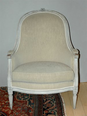 Lot 1454 - Louis XVI White Painted Bergere 18th Century...