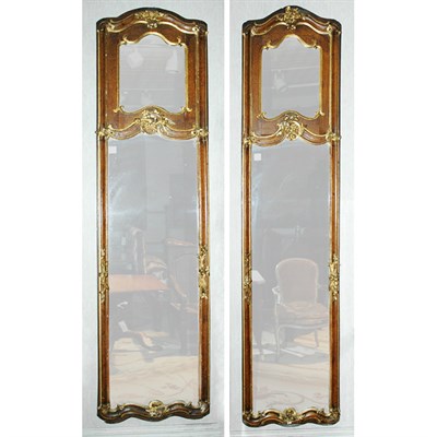 Lot 157 - Pair of Louis XV Parcel Gilt Oak Mirrors Mid...