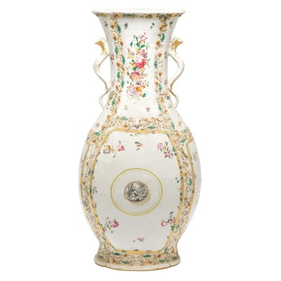 Lot 361 - Chinese Export Famille Rose Porcelain Urn Of...
