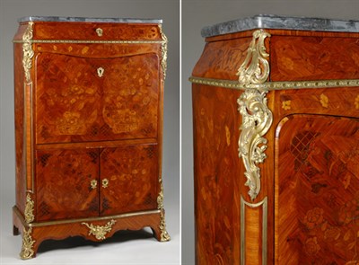 Lot 1415 - Louis XV Gilt-Bronze Mounted Marquetry Inlaid...