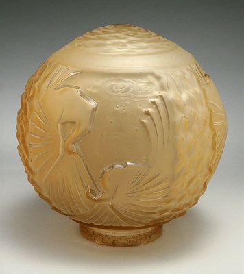 Lot 3451 - Muller Freres Mold Blown Glass Globe Shade In...