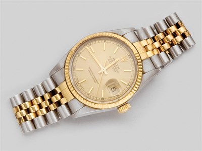 Lot 176 - Gentleman's Stainless Steel and Gold Wristwatch