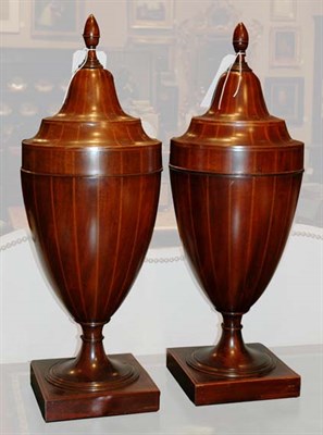 Lot 1189 - Pair of George III Style Inlaid Mahogany Knife...