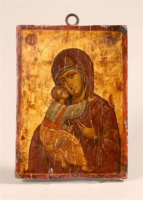 Lot 1286 - Greek Icon of Mother and Child Late 19th...