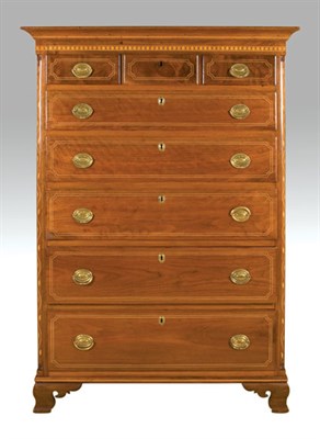 Lot 2120A - Chippendale Inlaid Walnut Tall Chest Delaware...