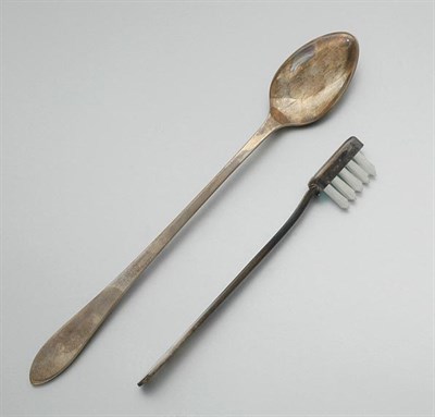 Lot 240 - One Silver Toothbrush and One Silver Spoon