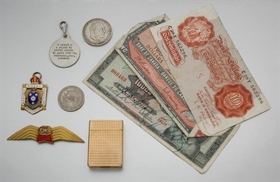 Lot 242 - Group of Assorted Gentleman's Jewelry and Items and Coins and Currency