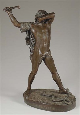 Lot 3631 - Bronze Figure of a Male Combatting a Snake...