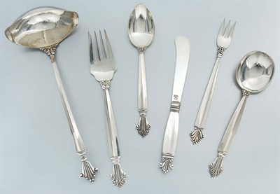 Lot 3237 - Georg Jensen Sterling Silver Flatware Service...