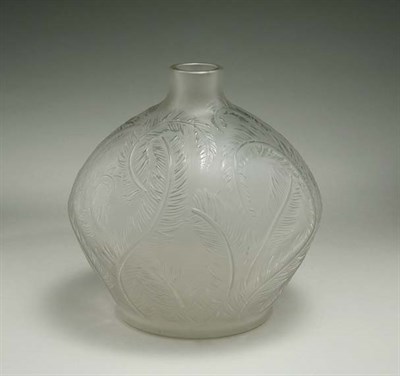 Lot 3462 - Lalique Mold Blown Frosted Glass Plumes Vase...