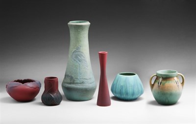 Lot 3541 - Miscellaneous Group of Six Glazed Art Pottery...