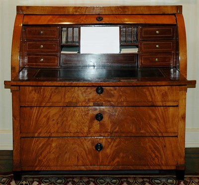Lot 1185 - Biedermeier Bleached Mahogany Roll Top Desk...