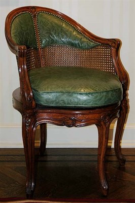 Lot 1186 - Louis XV Style Beechwood and Caned Fauteuil de...