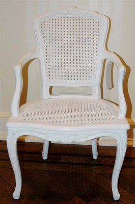 Lot 1200 - Louis XV Style White Painted Caned Child's...