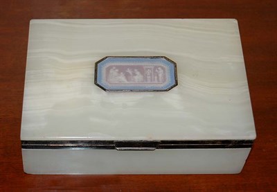 Lot 1207 - English Silver Mounted Onyx Cigarette Box C.B....