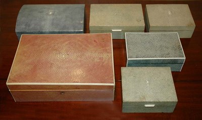 Lot 1206 - Miscellaneous Group of Six Shagreen Boxes...