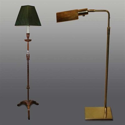 Lot 1217 - Regency Style Mahogany Ratchet Floor Lamp With...