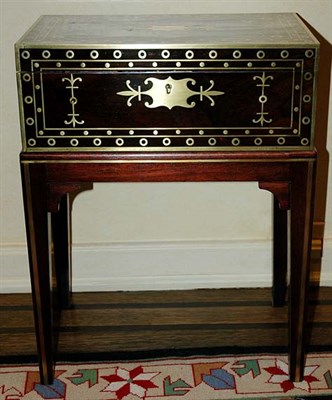 Lot 1218 - William IV Brass Mounted Rosewood Traveling...