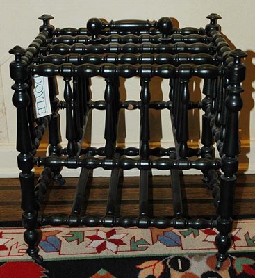 Lot 1221 - Victorian Style Ebonized Canterbury Raised on...