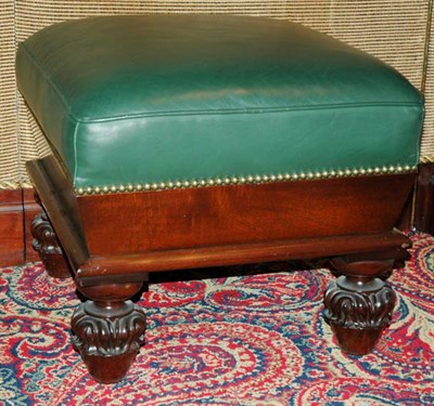 Lot 1222 - William IV Mahogany Footstool Upholstered in...