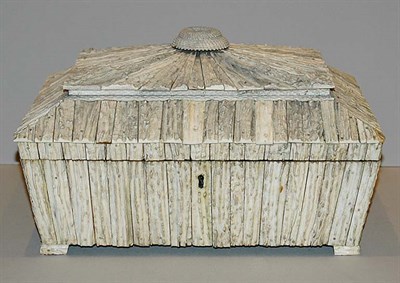 Lot 1225 - Anglo Indian Antler Horn and Ivory Sewing Box...