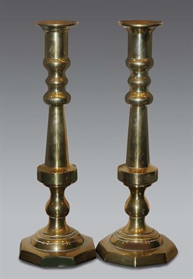 Lot 1227 - Pair of Brass Candlesticks Height 13 3/4...