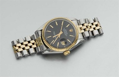 Lot 639 - Gentleman's Stainless Steel and Gold Wristwatch