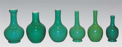 Lot 1124 - Group of Six Chinese Green Glazed Porcelain...