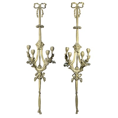 Lot 279 - Pair of Louis XVI Style Gilt-Bronze Four-Light...