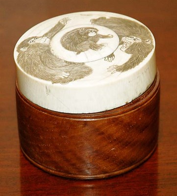 Lot 1139 - Japanese Wood Box Meiji Period The ivory inset...