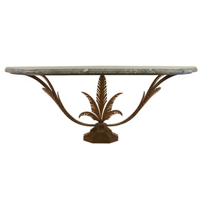 Lot 1115 - French Art Deco Patinated-Iron Console Edgar...