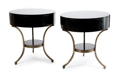 Lot 1124 - 20TH CENTURY DESIGN Pair of Tables Black...