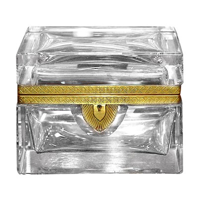 Lot 211 - Baccarat Style Gilt-Metal Mounted Glass Vanity...