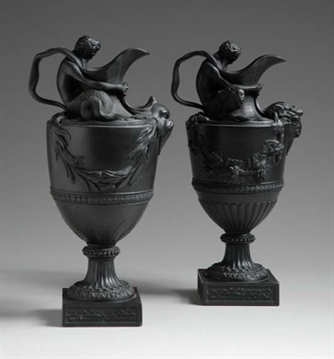 Lot 1504 - Companion Pair of Wedgwood Black Basaltes...