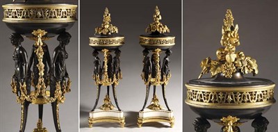Lot 3413 - Pair of Empire Style Gilt and Patinated-Bronze...