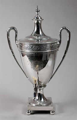 Lot 1373 - Late George III Silver Hot Water Urn Of...
