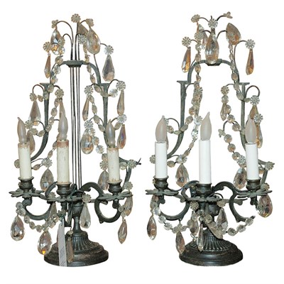 Lot 398 - Pair of Louis XVI Style Patinated-Metal and...