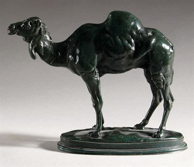 Lot 3661 - Green Patinated-Bronze Figure of a Camel After...