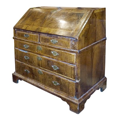 Lot 335 - George II Feather Banded Walnut Slant Front...