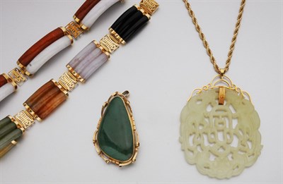 Lot 950 - One Lot Assorted Jade Jewelry
