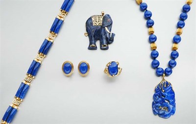 Lot 951 - Group of Dyed Lapis Jewelry