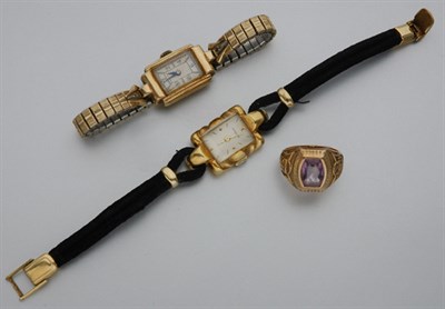 Lot 954 - Two Wristwatches and School Ring